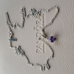 Pandora 925 necklace with Purple pendant
